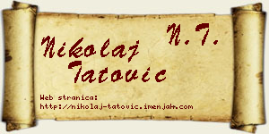 Nikolaj Tatović vizit kartica